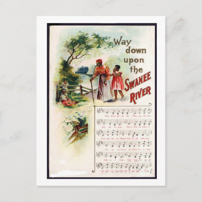 Cartão postal da Americana Negra do Rio Suwannee (Frente)