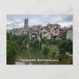 Cartão postal da arquitetura de Suiça de Fribourg