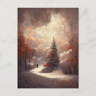 Cartão postal da árvore de Natal comercial de logo