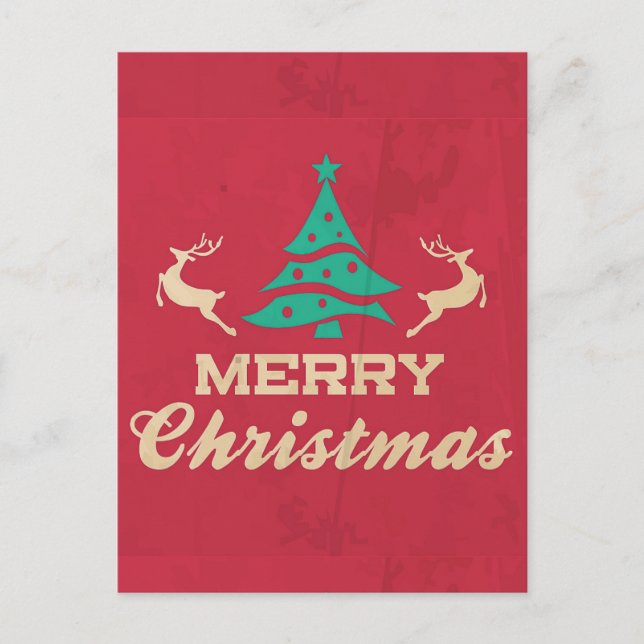 Cartão postal da árvore de Natal Feliz (Frente)