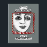 Cartão postal da Asa de Beija-flor<br><div class="desc">"As palavras dele tocaram-na como a asa de um beija-flor". Um desenho de rosto da minha coleção Histórias Fragmentadas.</div>