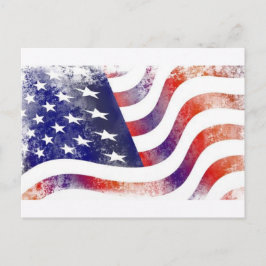 Cartão postal da bandeira americana vintage
