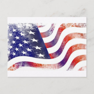 Cartão postal da bandeira americana vintage