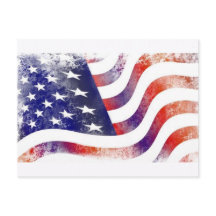 Cartão postal da bandeira americana vintage