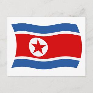 Cartão Postal da Bandeira da Coreia do Norte