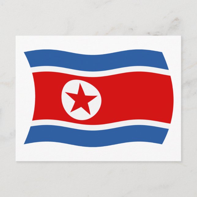 Cartão Postal da Bandeira da Coreia do Norte (Frente)