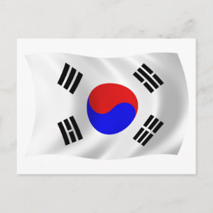 Cartão Postal da Bandeira da Coreia do Sul