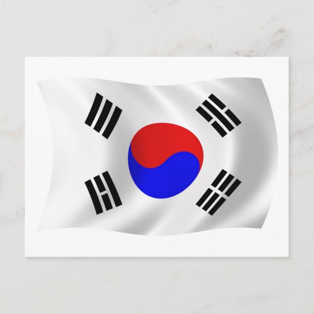 Cartão Postal da Bandeira da Coreia do Sul (Frente)