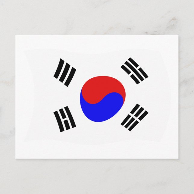 Cartão Postal da Bandeira da Coreia do Sul (Frente)