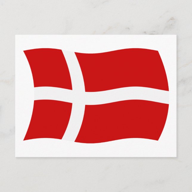 Cartão Postal da Bandeira da Dinamarca (Frente)