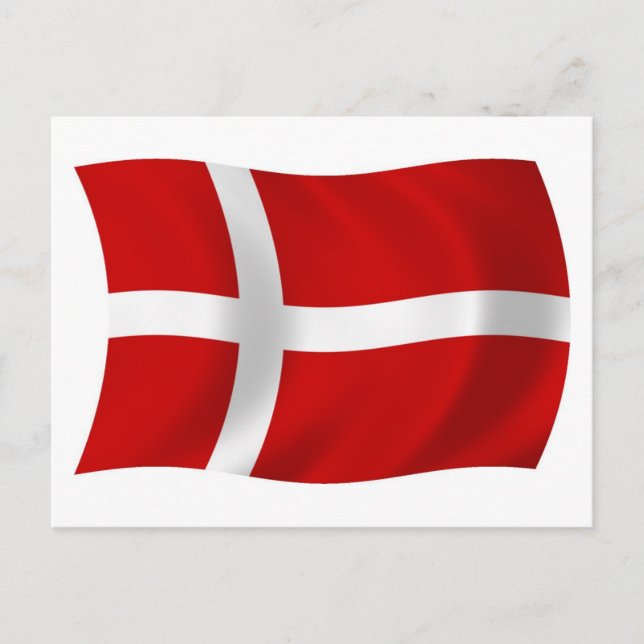 Cartão Postal da Bandeira da Dinamarca (Frente)