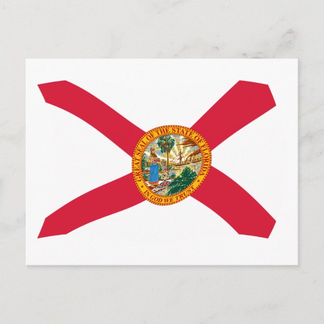 Cartão Postal da Bandeira da Flórida (Frente)