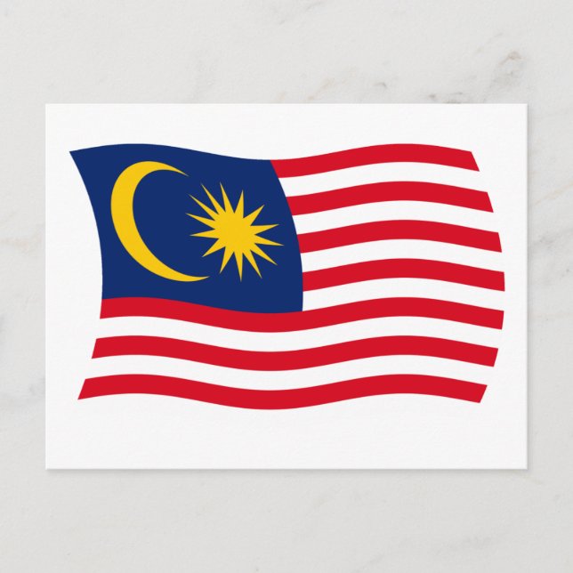 Cartão Postal da Bandeira da Malásia (Frente)
