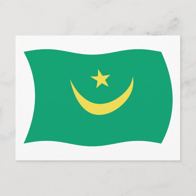 Cartão Postal da Bandeira da Mauritânia (Frente)