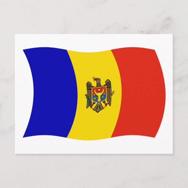 Cartão Postal da Bandeira da Moldávia (Frente)