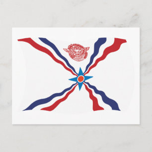 Cartão Postal da Bandeira da Nação Assíria