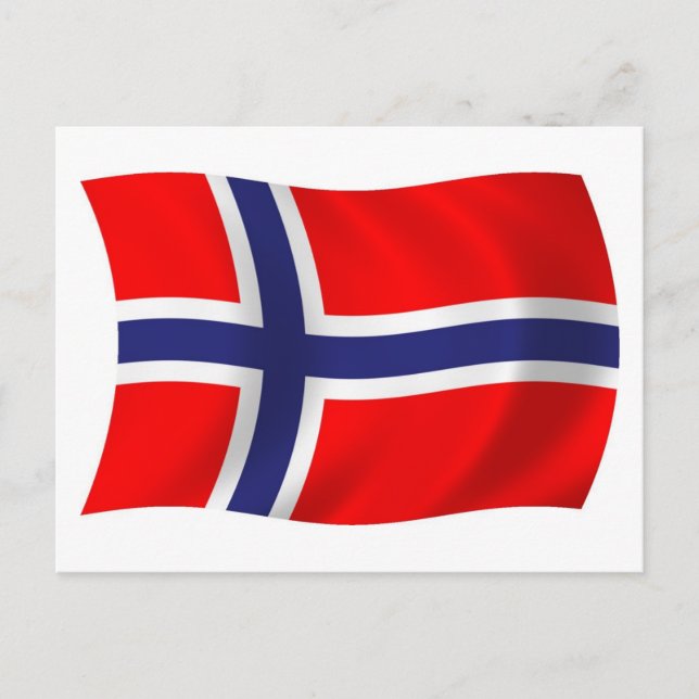 Cartão Postal da Bandeira da Noruega (Frente)