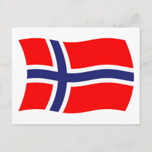 Cartão Postal da Bandeira da Noruega