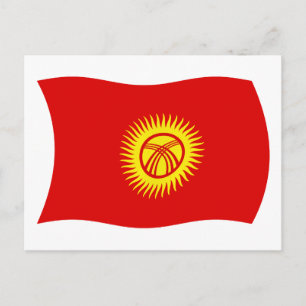 Cartão Postal da Bandeira da República Quirguiz
