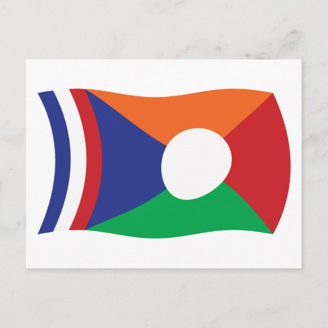 Cartão Postal da Bandeira da Reunião (Frente)