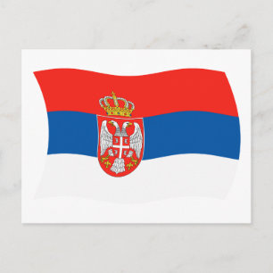 Cartão Postal da Bandeira da Sérvia