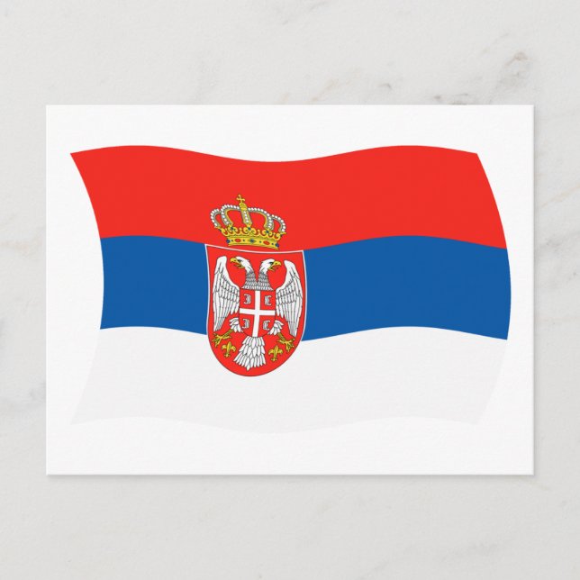 Cartão Postal da Bandeira da Sérvia (Frente)