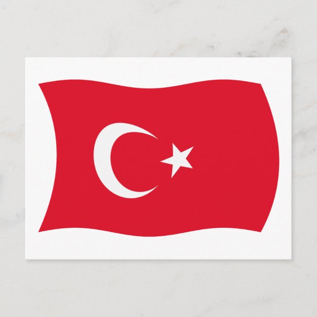 Cartão Postal da Bandeira da Turquia (Frente)