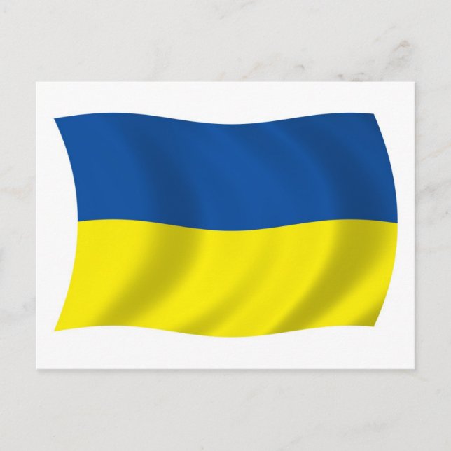 Cartão Postal da Bandeira da Ucrânia (Frente)
