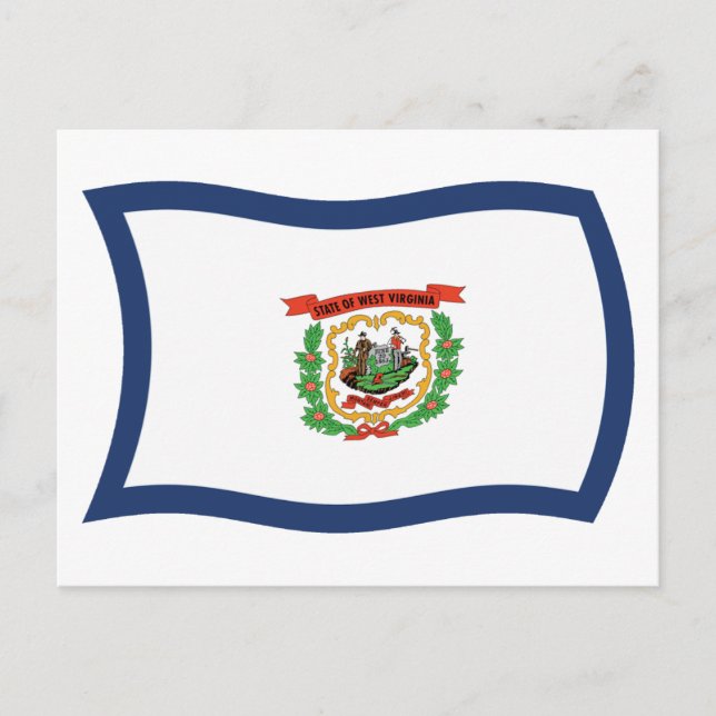 Cartão Postal da Bandeira da Virgínia Ocidental (Frente)
