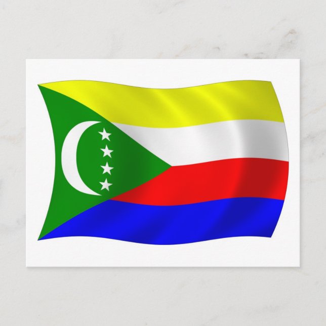 Cartão Postal da Bandeira das Comores (Frente)