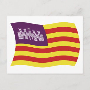 Cartão Postal da Bandeira das Ilhas Baleares