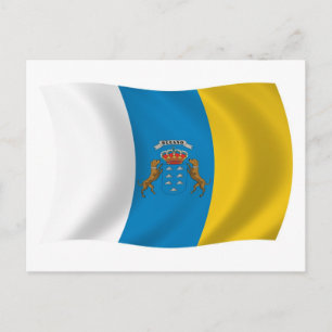 Cartão Postal da Bandeira das Ilhas Canárias