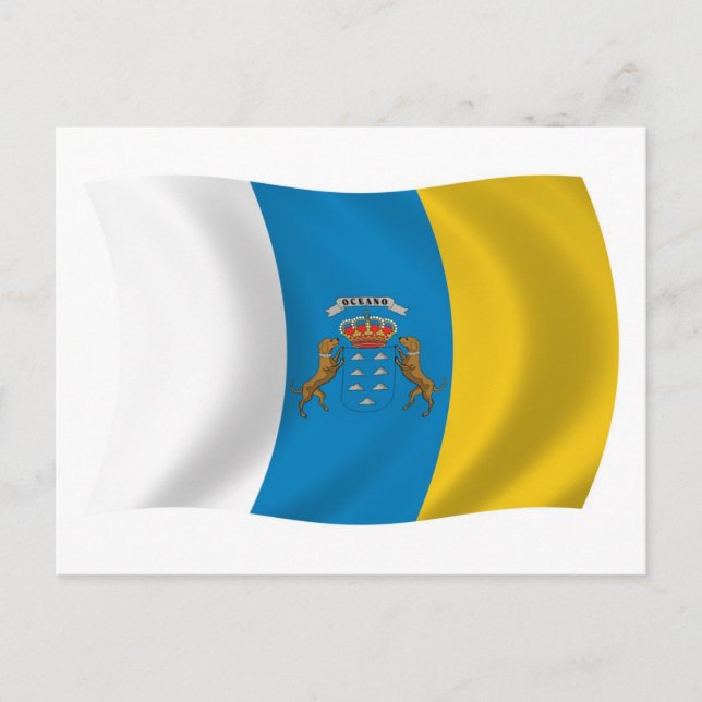 Cartão Postal da Bandeira das Ilhas Canárias (Frente)