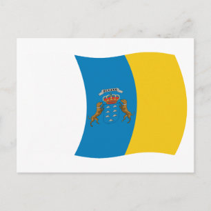 Cartão Postal da Bandeira das Ilhas Canárias