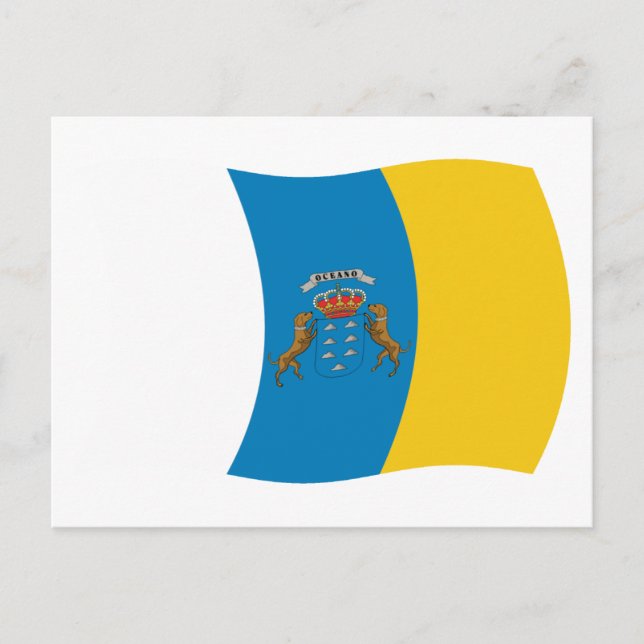 Cartão Postal da Bandeira das Ilhas Canárias (Frente)
