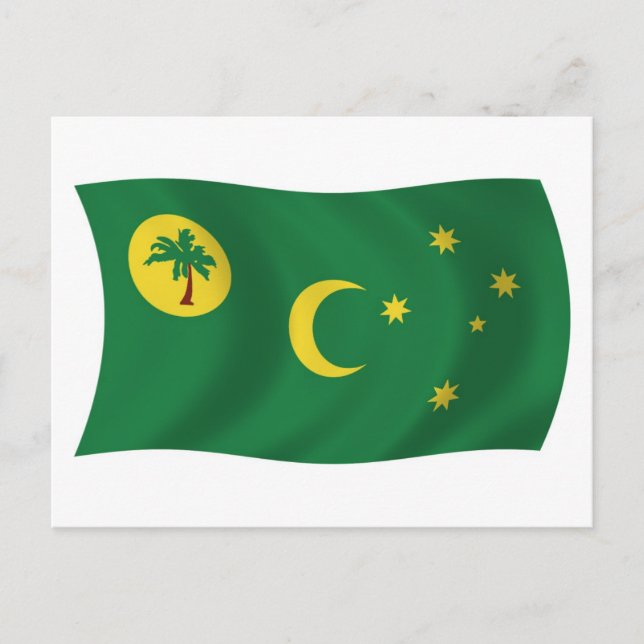 Cartão Postal da Bandeira das Ilhas Cocos (Frente)