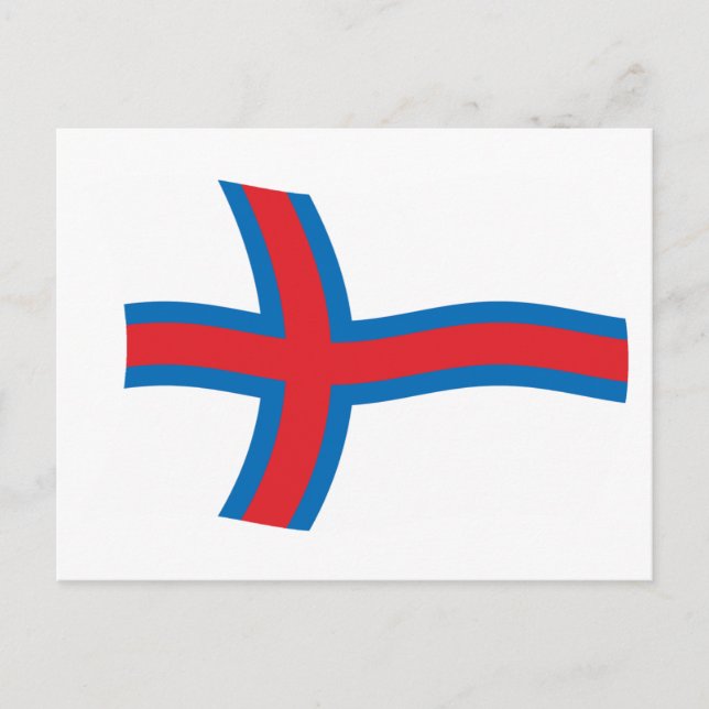 Cartão Postal da Bandeira das Ilhas Faroé (Frente)