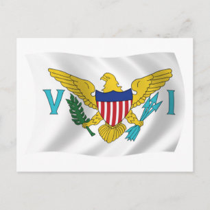 Cartão Postal da Bandeira das Ilhas Virgens Americ