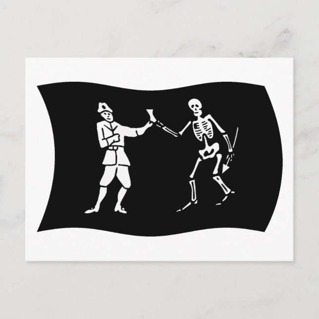 Cartão Postal da Bandeira de Bartholomew Roberts (Frente)
