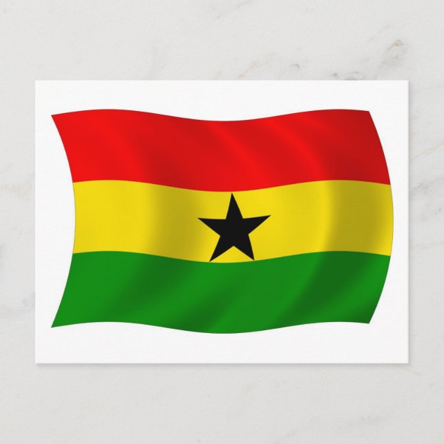 Cartão Postal da Bandeira de Gana (Frente)