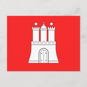 Cartão postal da bandeira de Hamburgo