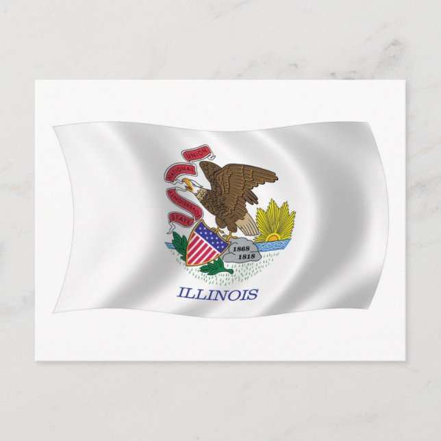 Cartão Postal da Bandeira de Illinois (Frente)