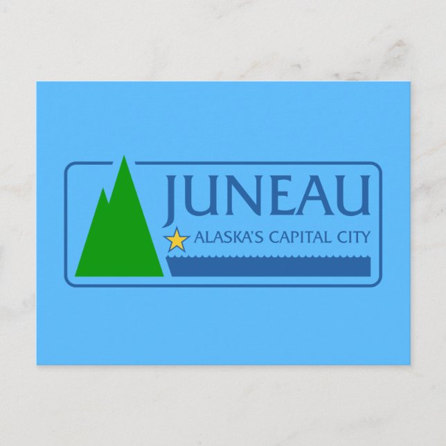 Cartão postal da bandeira de Juneau, Alasca (Frente)