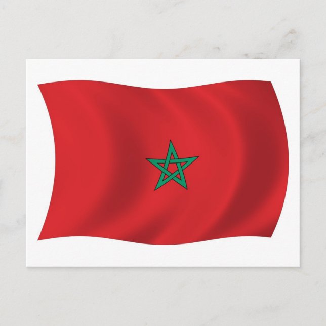 Cartão Postal da Bandeira de Marrocos (Frente)