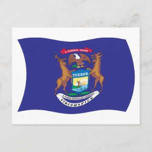 Cartão Postal da Bandeira de Michigan