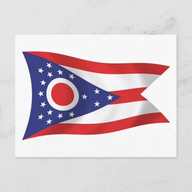 Cartão Postal da Bandeira de Ohio (Frente)