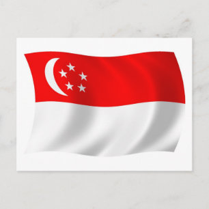 Cartão Postal da Bandeira de Singapura