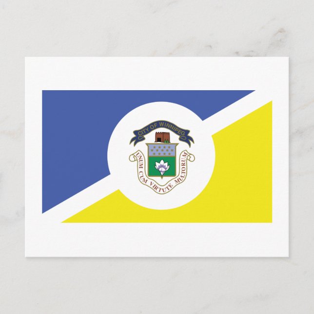Cartão postal da bandeira de Winnipeg, Manitoba (Frente)