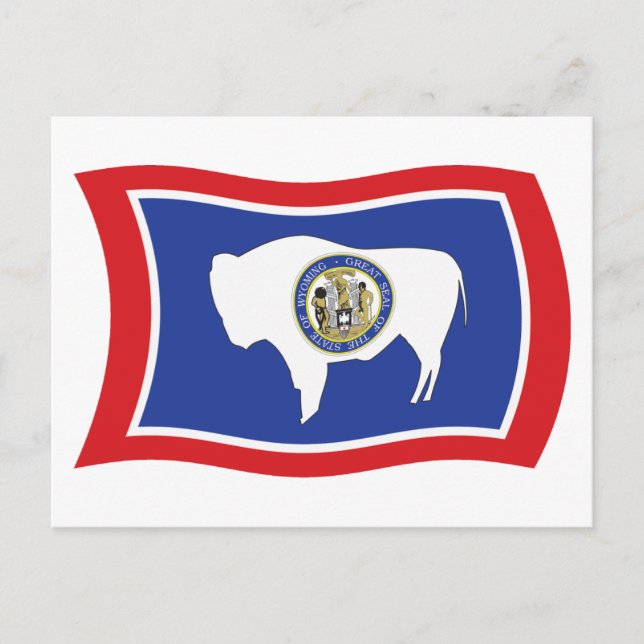 Cartão Postal da Bandeira de Wyoming (Frente)