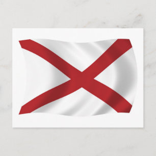 Cartão Postal da Bandeira do Alabama